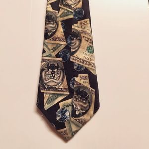 Looney Tunes Money tie with Tasmanian Devil